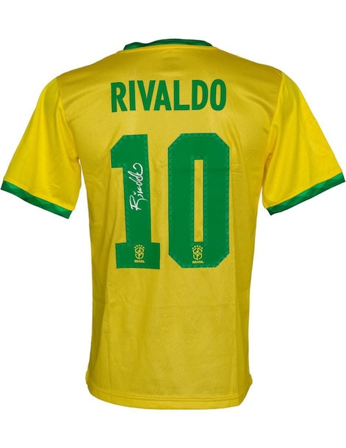 Playera de Brasil Idolos firmada por Rivaldo