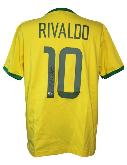 Playera Idolos firmada por Rivaldo Brasil Retro