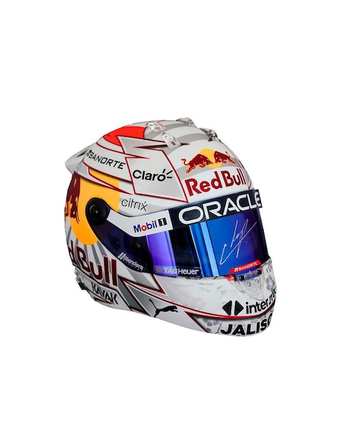 Mini casco Idolos de la F1 autografiado por el piloto Sergio Checo Perez