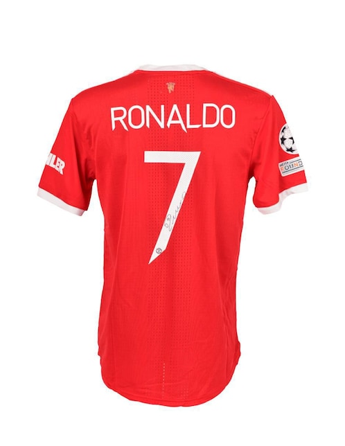 Jersey Idolos firmado por el futbolista del Manchester United Cristiano Ronaldo