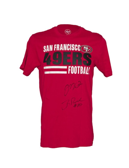 Playera autografiado por Joe Montana Y Jerry Rice Club de Idolos