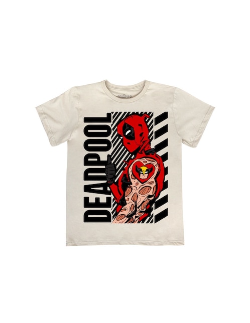 Playera Mascara de Latex Deadpool cuello redondo para hombre