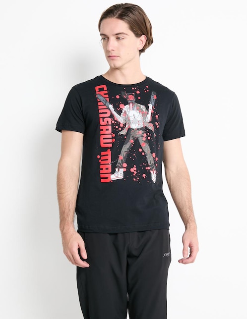 Playera Chainsaw Man cuello redondo para hombre