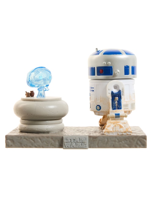 POP! Deluxe Star Wars R2-D2 And Princess Leia Hologram cabeza oscilante 1
