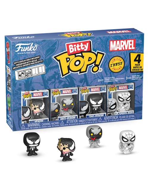 Bitty POP! Marvel Venom, Anti Venom, She Venom y Spider-Man 1