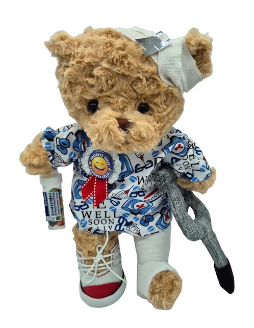 Peluche de oso Queca Designs Hospitalosos hecho a mano de 34 cm