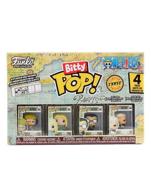 Set Funko Bitty POP! One Piece Ussop, Kaya, Kuro y Smoker 1