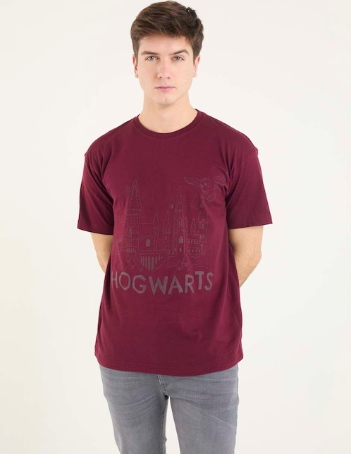 Playera Hogwarts cuello redondo para hombre 1