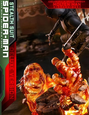 Figura de colección Marvel: Spiderman Far From Home Spider-Man deluxe Hot Toys con luz