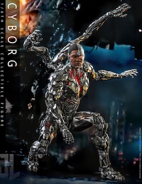Figura de colección Zack Snyder's Justice League Cyborg deluxe Hot Toys con luz