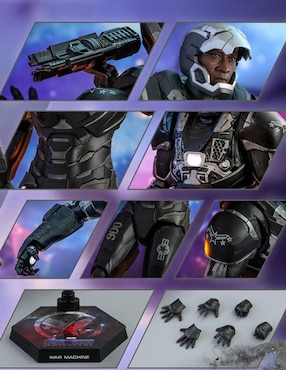 Figura de colección Marvel Avengers Endgame War Machine deluxe Hot Toys con luz