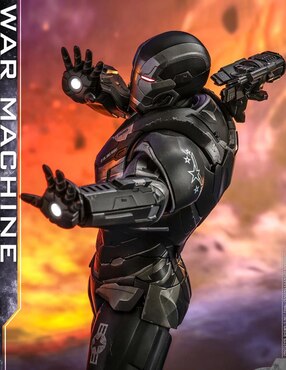 Figura de colección Marvel Avengers Endgame War Machine deluxe Hot Toys con luz