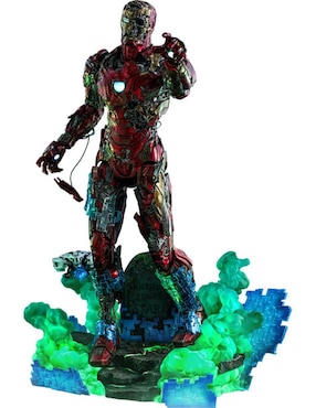 Figura de colección Marvel: Spiderman Far From Home Iron Man Hot Toys con luz articulado