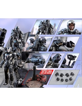 Figura de colección Marvel Avengers Endgame War Machine especial Hot Toys con luz