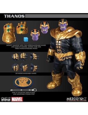 Figura de colección Marvel Comics Thanos deluxe Mezco con luz