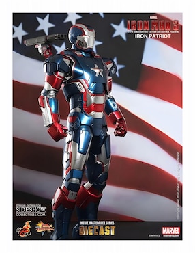 Figura Iron Man Iron Patriot deluxe Hot Toys con luz