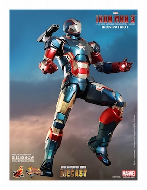 Figura Iron Man Iron Patriot deluxe Hot Toys con luz