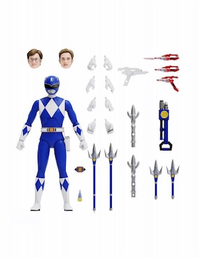 Figura De Colección Power Rangers Blue Ranger Super 7 Articulada