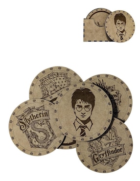 Set de Portavasos Impremli Harry Potter de madera 6 piezas