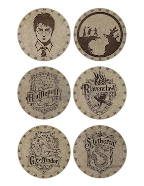 Set de Portavasos Impremli Harry Potter de madera 6 piezas