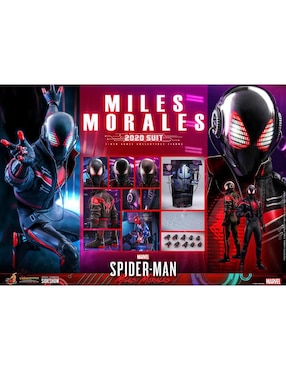 Figura de colección Marvel: Spider-Man Miles Morales deluxe Hot Toys con luz