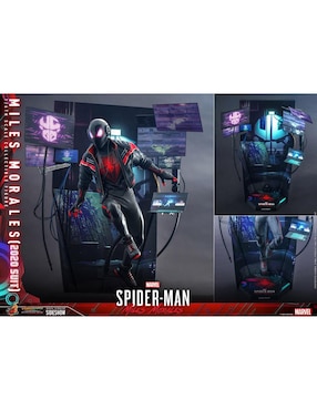Figura de colección Marvel: Spider-Man Miles Morales deluxe Hot Toys con luz