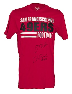 Playera autografiado por Joe Montana Y Jerry Rice Club de Idolos