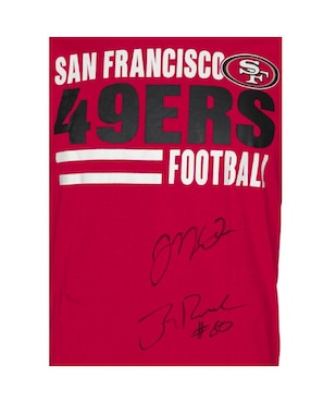 Playera autografiado por Joe Montana Y Jerry Rice Club de Idolos