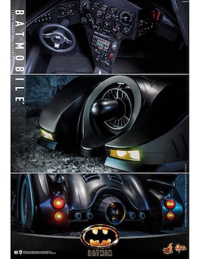 Figura de colección articulada Batman Batmobile collectors Hot Toys con luz