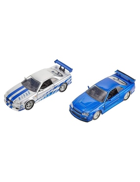 Set Vehículo Jada Fast & Furious Brian´s Nissan Skyline GT-R (R34)