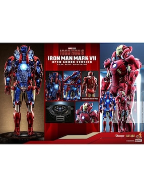 Figura de colección articulada Marvel Avengers: Iron Man Iron Man Mark VII collectors Hot Toys con luz