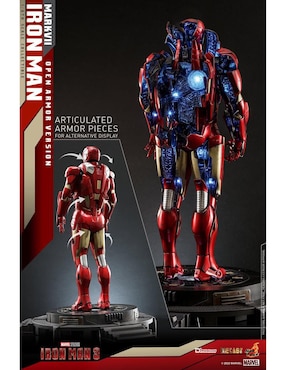 Figura de colección articulada Marvel Avengers: Iron Man Iron Man Mark VII collectors Hot Toys con luz