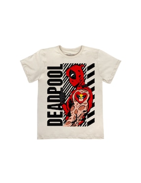 Playera Mascara De Latex Deadpool Cuello Redondo Para Hombre