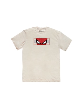 Playera Mascara De Latex Spider Man Cuello Redondo Para Hombre