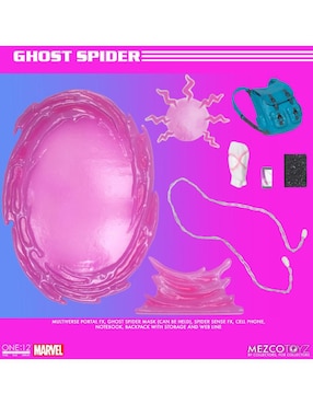 Figura de colección articulada Spider-Man Across the Spiderverse Ghost-Spider deluxe Mezco