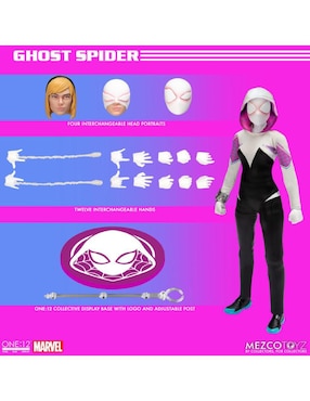 Figura de colección articulada Spider-Man Across the Spiderverse Ghost-Spider deluxe Mezco