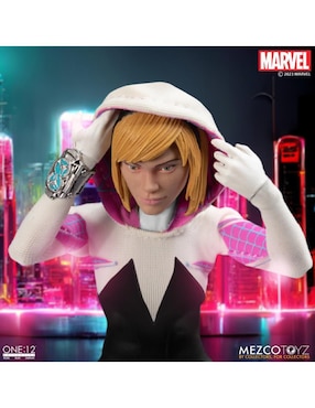 Figura de colección articulada Spider-Man Across the Spiderverse Ghost-Spider deluxe Mezco