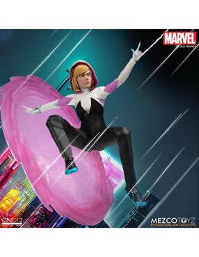 Figura de colección articulada Spider-Man Across the Spiderverse Ghost-Spider deluxe Mezco