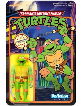 Figura de colección articulada Teenage Mutant Ninja Turtles Michelangelo collectors Super 7 Reaction