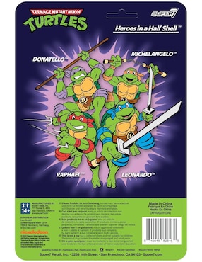 Figura de colección articulada Teenage Mutant Ninja Turtles Michelangelo collectors Super 7 Reaction