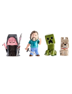 Set figuras Jada Minecraft Steve, Creeper, Dennis, Malgosha