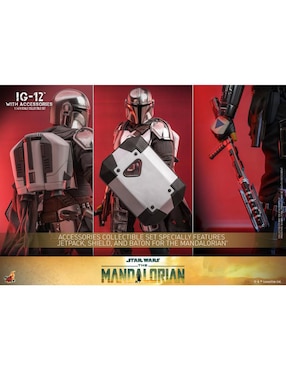 Figura de colección articulada Star Wars The Mandalorian IG-12 With Grogu especial Hot Toys