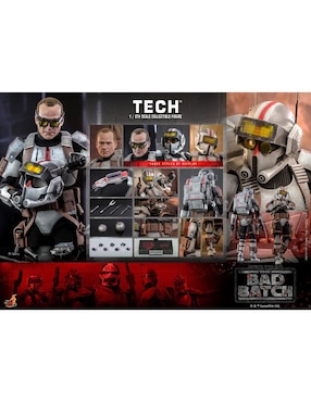 Figura de colección articulada Star Wars: The Bad Batch Tech Deck Hot Toys