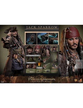 Figura de colección articulada Piratas del Caribe Jack Sparrow deluxe Hot Toys