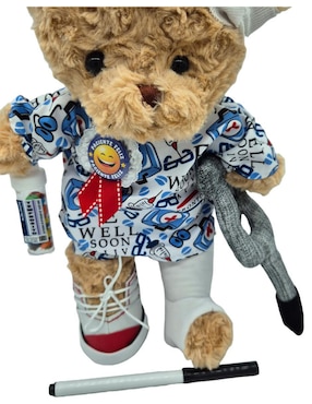 Peluche de oso Queca Designs Hospitalosos hecho a mano de 34 cm