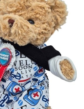 Peluche de oso Queca Designs hospitalosos hecho a mano de 34 cm