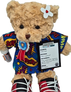 Peluche de oso Queca Designs hospitalosos hecho a mano de 34 cm