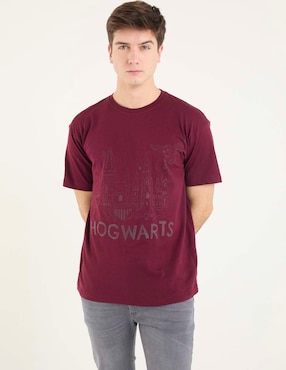 Playera Harry Potter Hogwarts cuello redondo para hombre