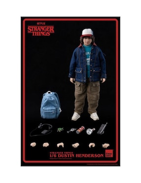 Figura de colección articulada Stranger Things Dustin Henderson especial Threezero con movimiento