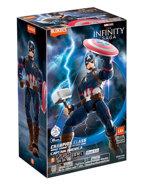 Figura de colección articulada Marvel Capitán América Blokees